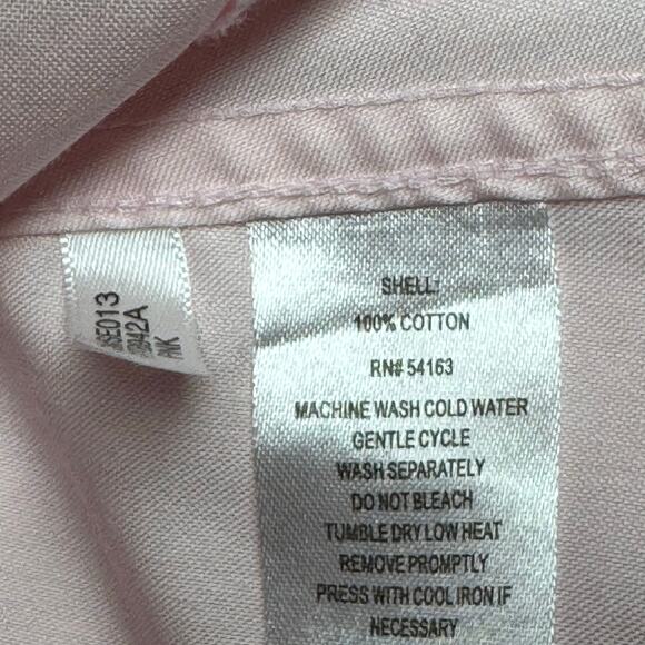 Calvin Klein Pink Sleek Timeless Tailored Button Down Non-Iron Shirt Size 8 - Picture 8 of 8